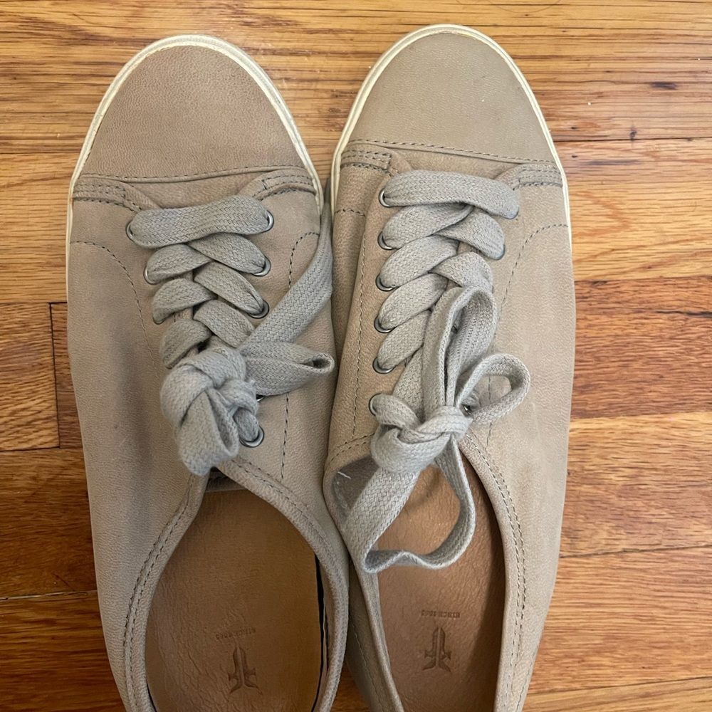 Frye Tan Canvas Sneakers